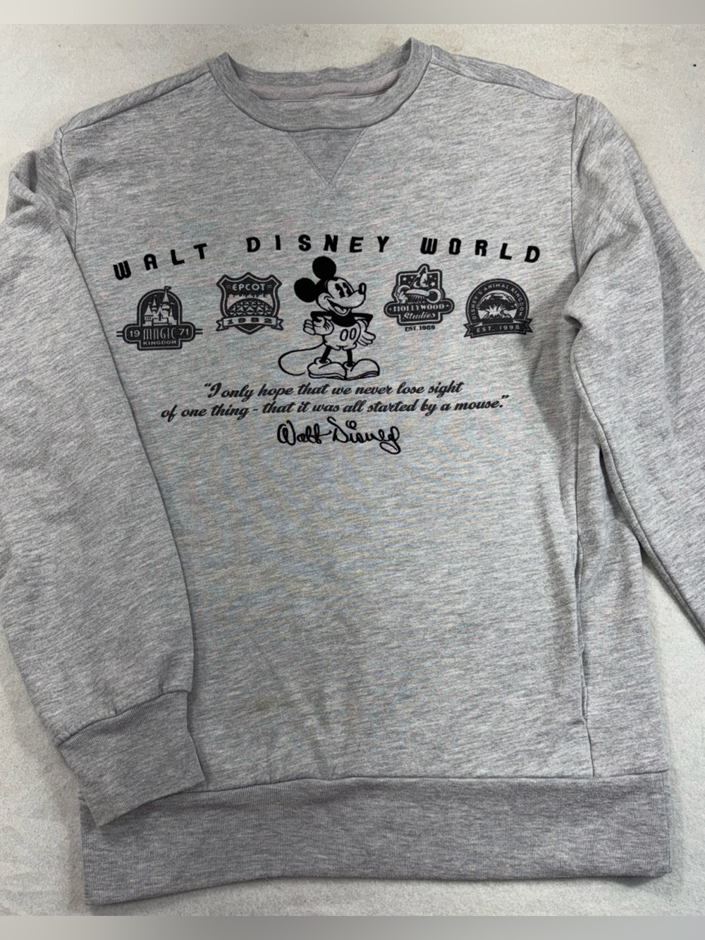 Disney Parks Mickey Mouse Walt Disney World Sweatshirt Embroidered Mens S